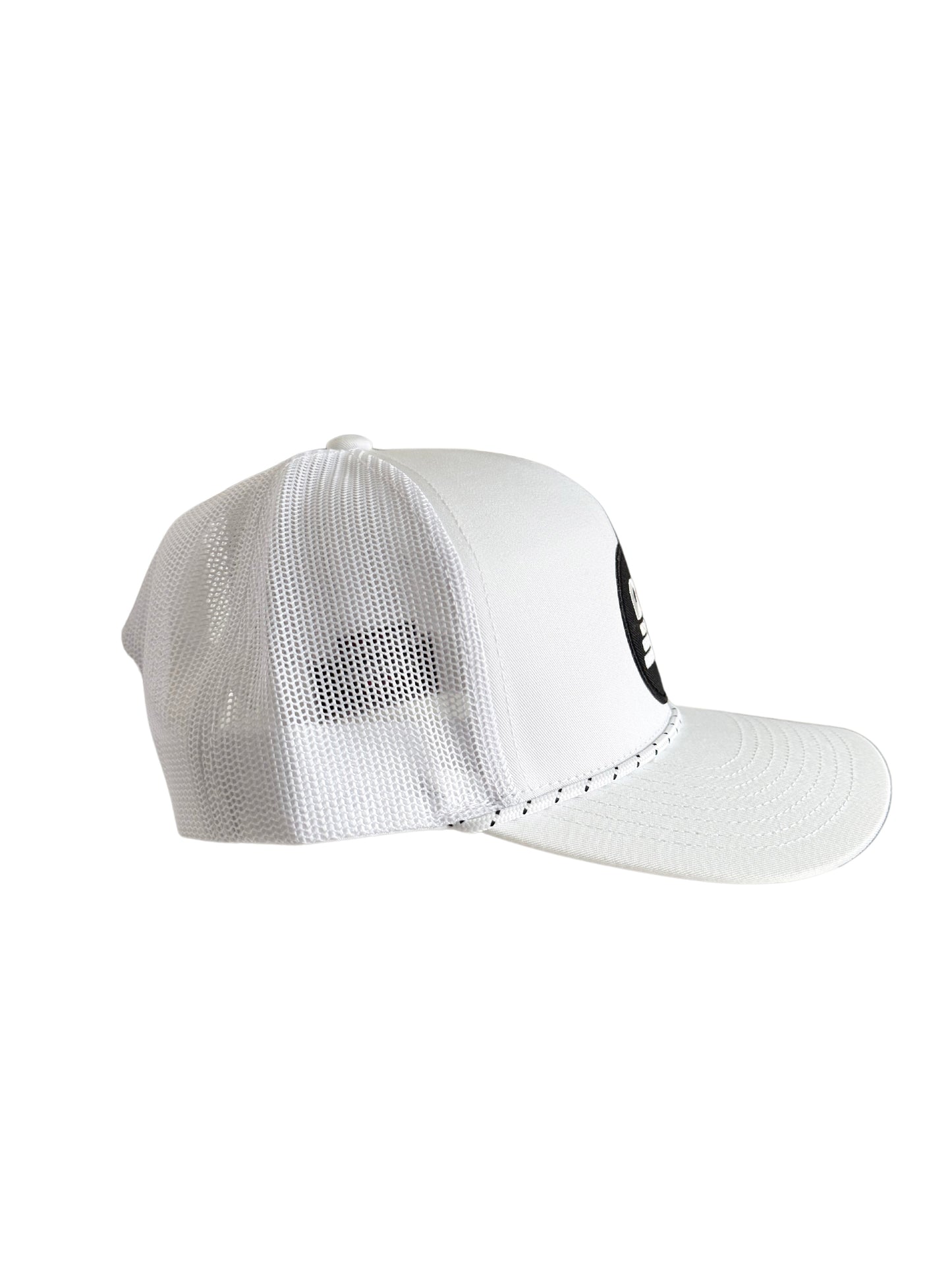 Snapback Trucker Hat w/rope - White