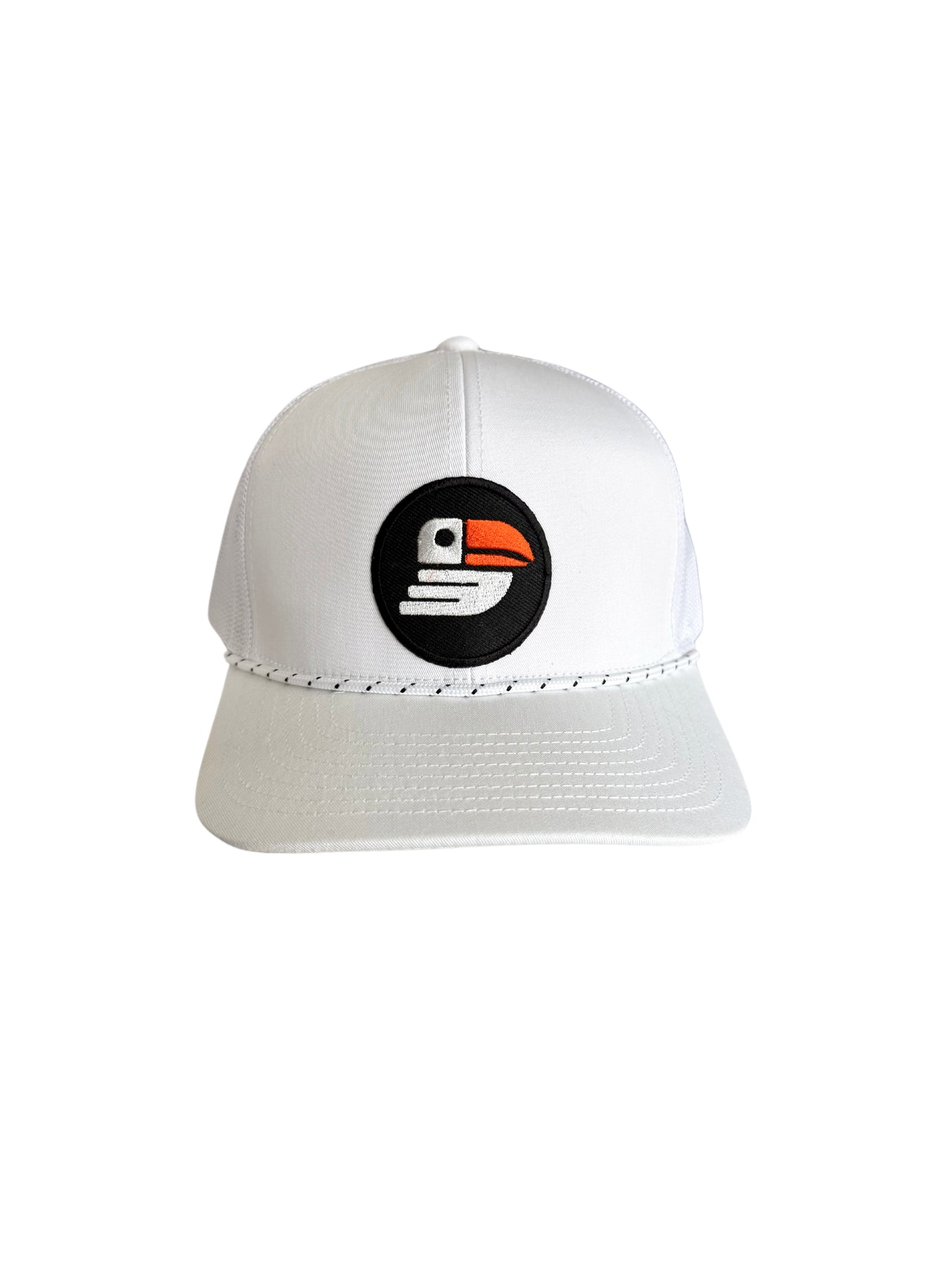 Snapback Trucker Hat w/rope - White