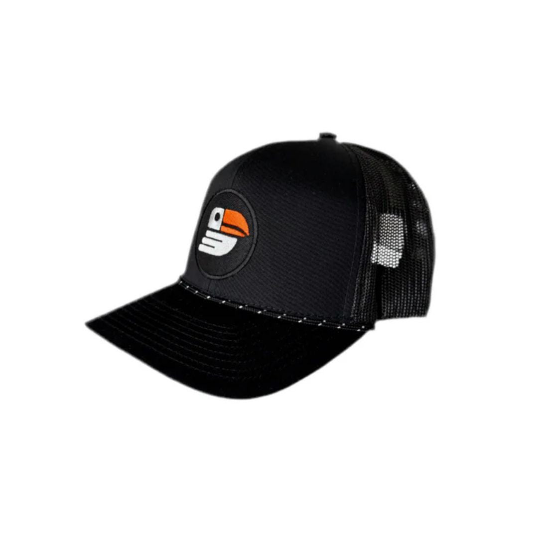 Midnight Bird Golf Trucker Hat w/ Rope (Black)