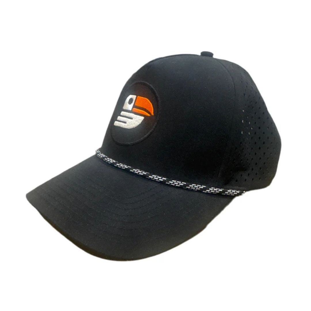 Midnight Bird Performance Golf Hat w/ Rope (Black)