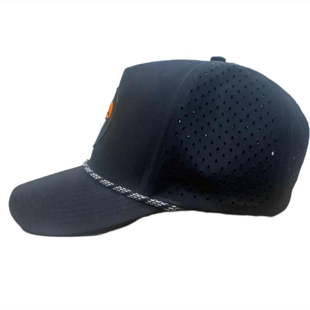 Midnight Bird Performance Golf Hat w/ Rope (Black)