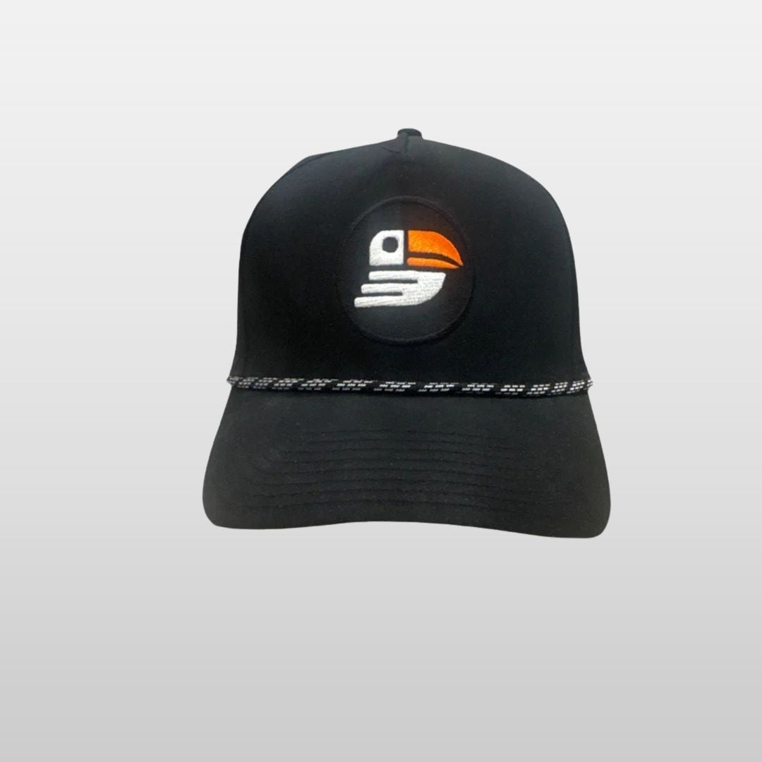 Midnight Bird Performance Golf Hat w/ Rope (Black)