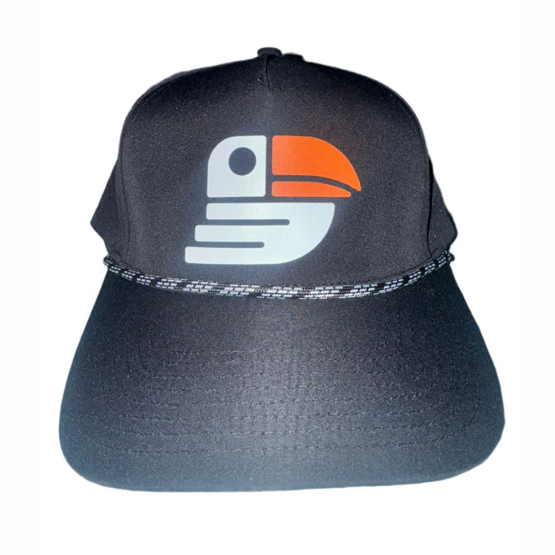 Midnight Bird Golf Hat w/ Rope (Black)