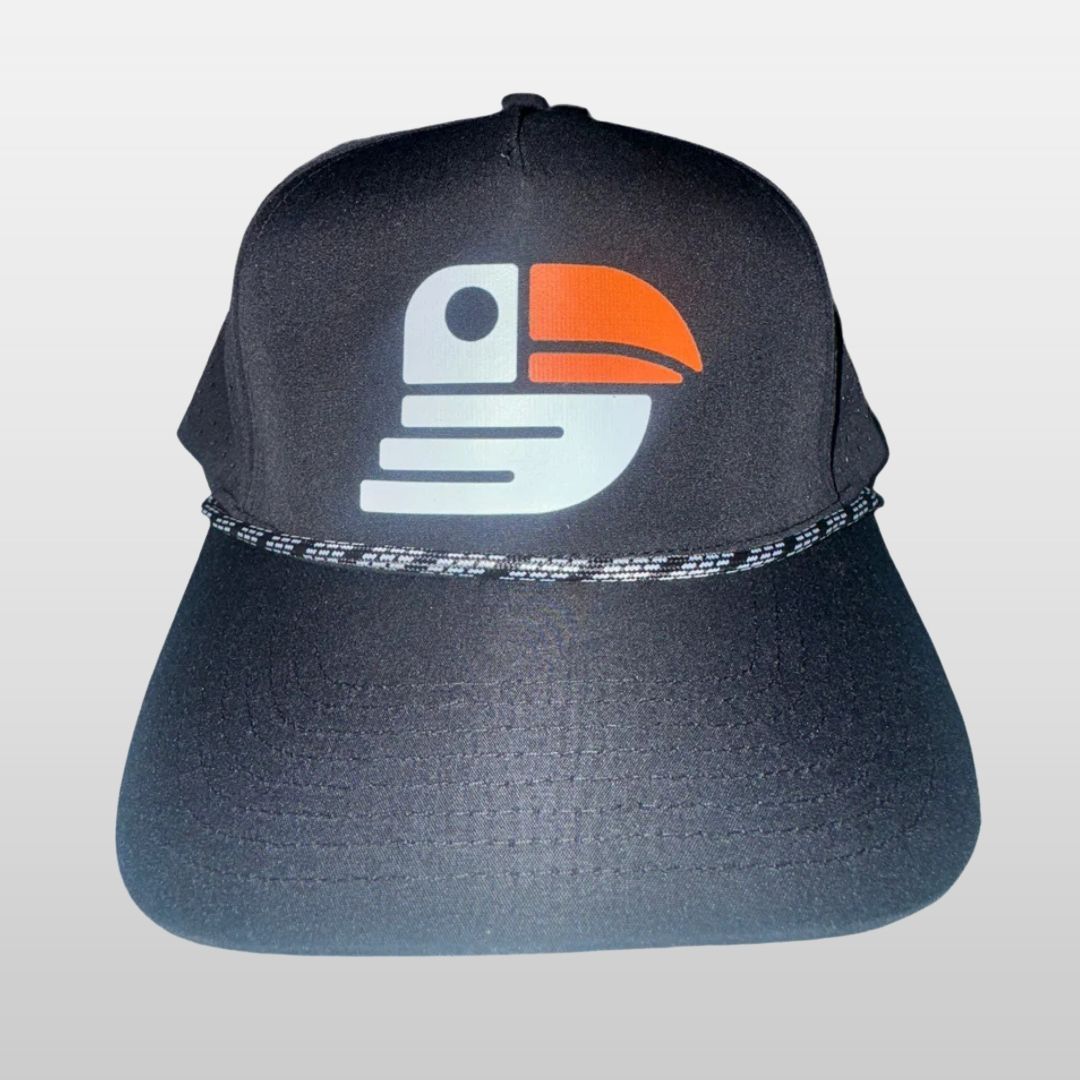Midnight Bird Golf Hat w/ Rope (Black)