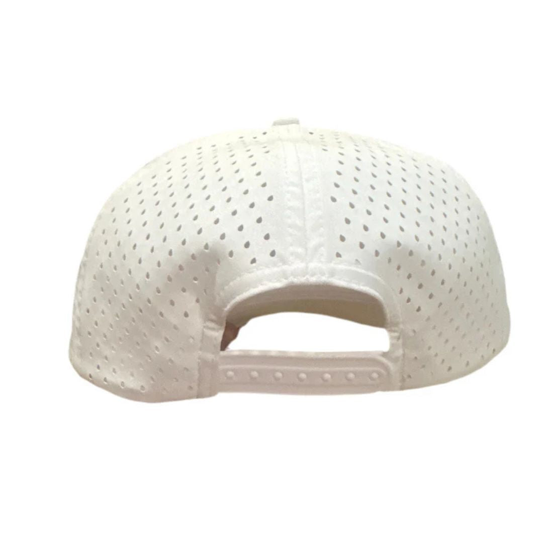 Snapback Performance Golf Hat w/ Rope (White)